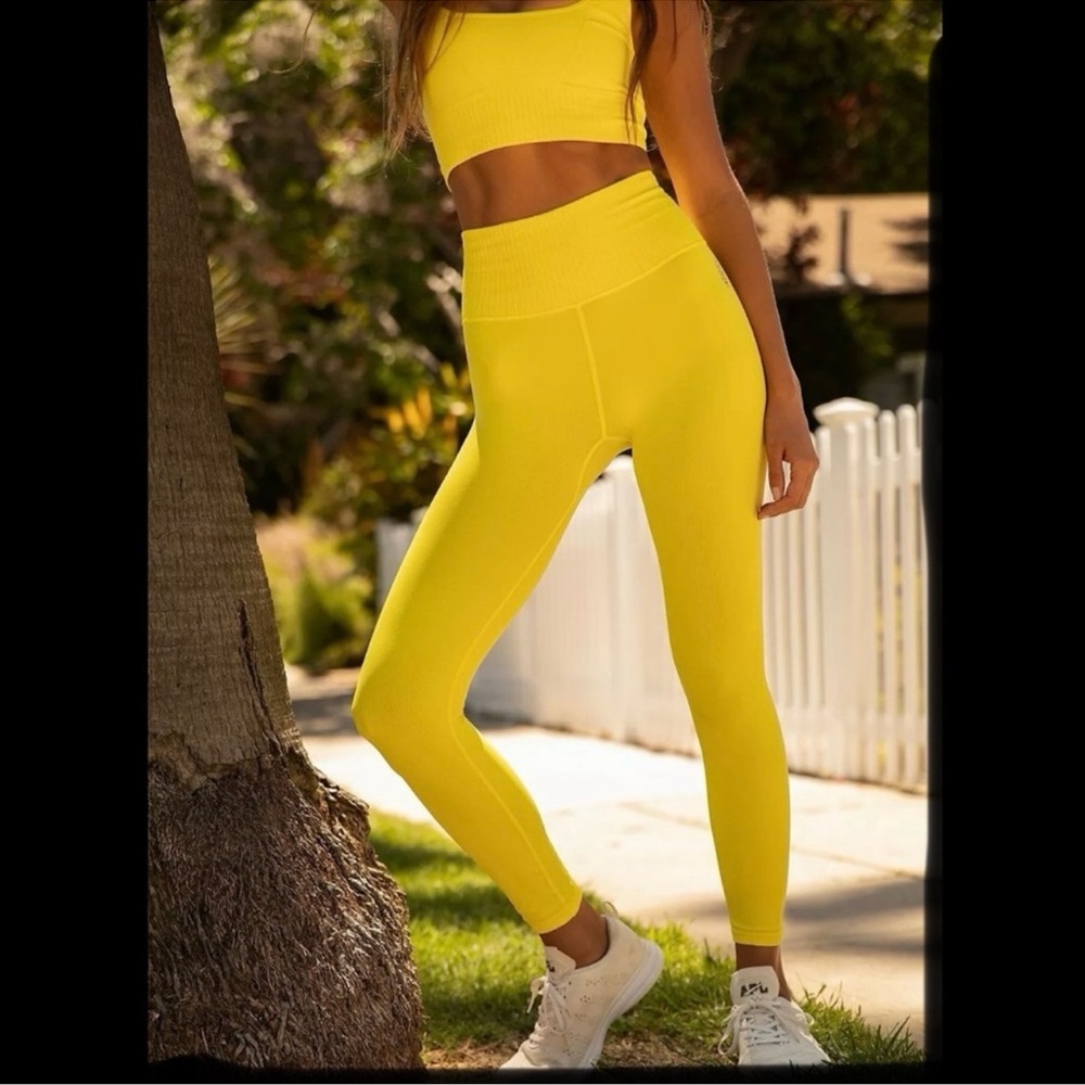 New! Good Karma Neon yellow Yoga Leggings